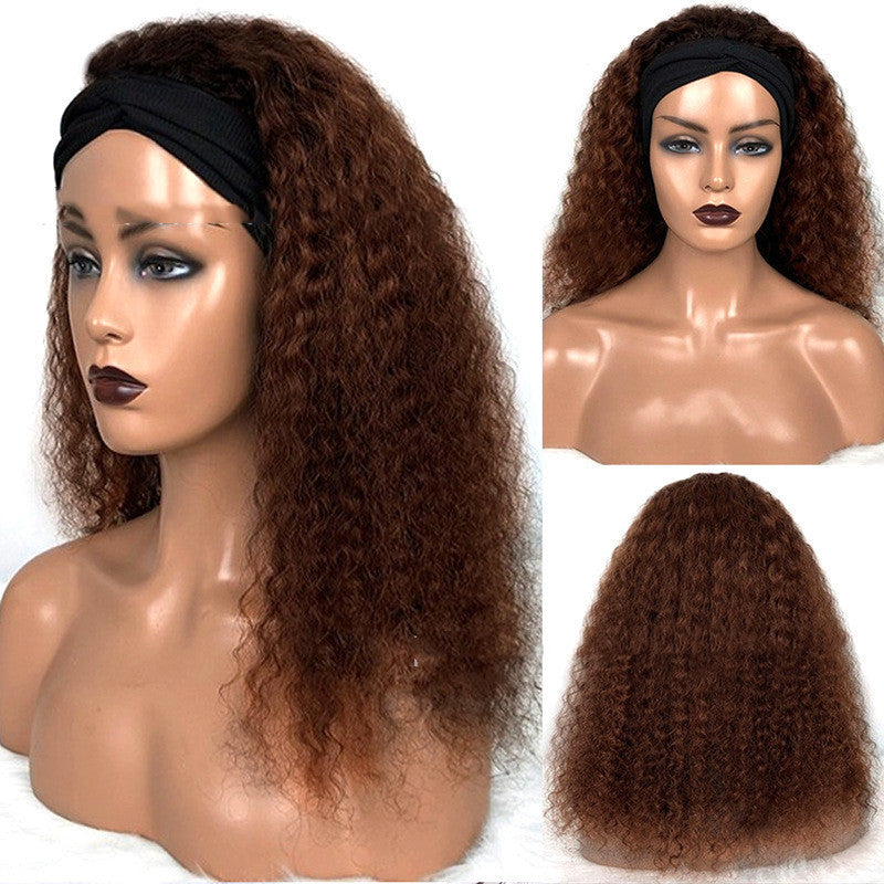 Human Hair Jerry Curly Headband Wigs Human Hair Jerry Curly Headband Wigs